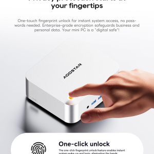 AOOSTAR MINI PC MACO Ryzen7 H255 Barebones mini computer,Dual DDR5 RAM and M.2 SSD Slots,Fingerprint unlock,Dual USB4+Oculink,8k Quad-screen display,2.5G RJ45*2,Desktop Gaming...