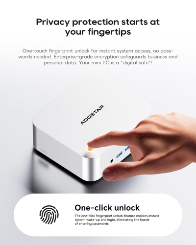 AOOSTAR MINI PC MACO Ryzen7 H255 Barebones mini computer,Dual DDR5 RAM and M.2 SSD Slots,Fingerprint unlock,Dual USB4+Oculink,8k Quad-screen display,2.5G RJ45*2,Desktop Gaming...