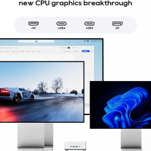 AOOSTAR MINI PC MACO Ryzen7 H255 Barebones mini computer,Dual DDR5 RAM and M.2 SSD Slots,Fingerprint unlock,Dual USB4+Oculink,8k Quad-screen display,2.5G RJ45*2,Desktop Gaming...