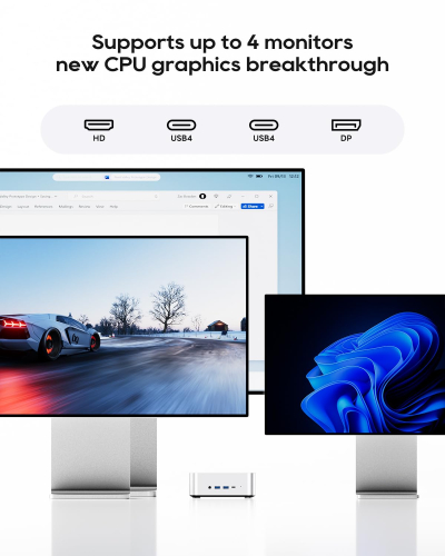 AOOSTAR MINI PC MACO Ryzen7 H255 Barebones mini computer,Dual DDR5 RAM and M.2 SSD Slots,Fingerprint unlock,Dual USB4+Oculink,8k Quad-screen display,2.5G RJ45*2,Desktop Gaming...