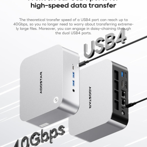 AOOSTAR MINI PC MACO Ryzen7 H255 Barebones mini computer,Dual DDR5 RAM and M.2 SSD Slots,Fingerprint unlock,Dual USB4+Oculink,8k Quad-screen display,2.5G RJ45*2,Desktop Gaming...