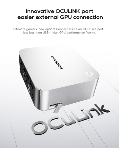 AOOSTAR MINI PC MACO Ryzen7 H255 Barebones mini computer,Dual DDR5 RAM and M.2 SSD Slots,Fingerprint unlock,Dual USB4+Oculink,8k Quad-screen display,2.5G RJ45*2,Desktop Gaming...