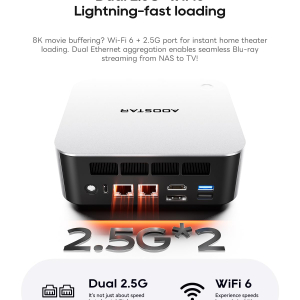 AOOSTAR MINI PC MACO Ryzen7 H255 Barebones mini computer,Dual DDR5 RAM and M.2 SSD Slots,Fingerprint unlock,Dual USB4+Oculink,8k Quad-screen display,2.5G RJ45*2,Desktop Gaming...