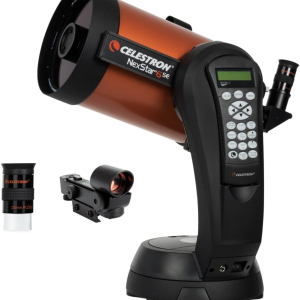 Celestron 11068 NexStar 6SE Computerised Schmidt-Cassegrain Telescope with Fully Automated Mount, SkyAlign Technology and XLT Coating, Black/Orange