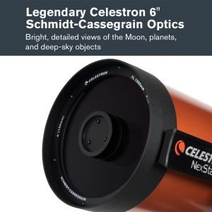 Celestron 11068 NexStar 6SE Computerised Schmidt-Cassegrain Telescope with Fully Automated Mount, SkyAlign Technology and XLT Coating, Black/Orange
