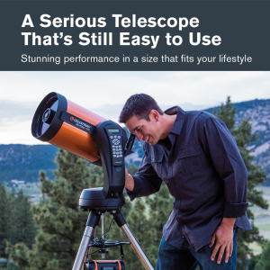 Celestron 11069 NexStar 8SE Computerised Schmidt-Cassegrain Telescope with Advanced GPS, Astroimaging and AutoAlign Features, Black/Orange