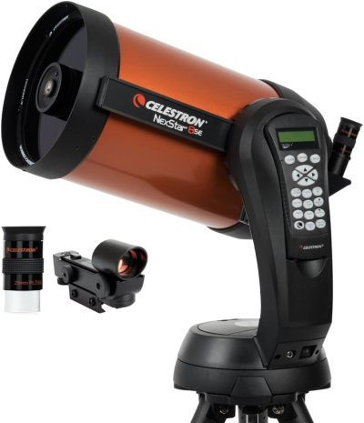 Celestron 11069 NexStar 8SE Computerised Schmidt-Cassegrain Telescope with Advanced GPS, Astroimaging and AutoAlign Features, Black/Orange
