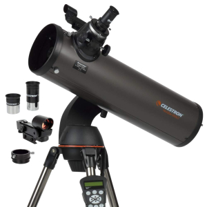 Celestron 31145 NexStar 130SLT Portable Computerised Newtonian Reflector Telescope with Quick-release Fork-arm Mount, Accessory Tray and 'Starry Night' Special Edition Software,...