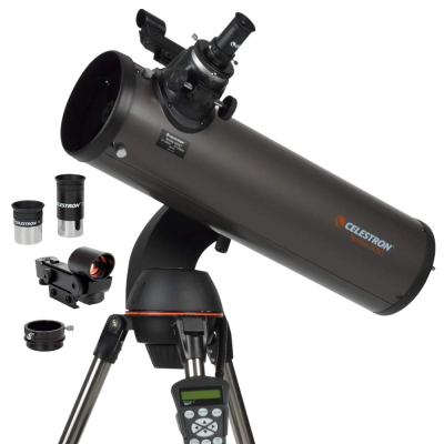 Celestron 31145 NexStar 130SLT Portable Computerised Newtonian Reflector Telescope with Quick-release Fork-arm Mount, Accessory Tray and 'Starry Night' Special Edition Software,...
