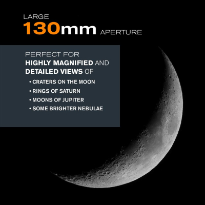Celestron 31145 NexStar 130SLT Portable Computerised Newtonian Reflector Telescope with Quick-release Fork-arm Mount, Accessory Tray and 'Starry Night' Special Edition Software,...