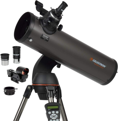 Celestron 31145 NexStar 130SLT Portable Computerised Newtonian Reflector Telescope with Quick-release Fork-arm Mount, Accessory Tray and 'Starry Night' Special Edition Software,...