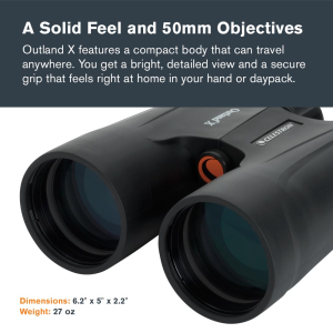 Celestron 71348 Outland X 10x50 Roof Prism Binoculars, Black