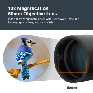 Celestron 71348 Outland X 10x50 Roof Prism Binoculars, Black