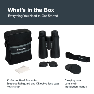Celestron 71348 Outland X 10x50 Roof Prism Binoculars, Black