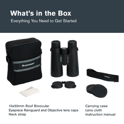 Celestron 71348 Outland X 10x50 Roof Prism Binoculars, Black