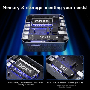 GEEKOM GT1 Mega Mini PC, Intel Core Ultra 9 185H, 32GB DDR5 RAM, 2TB SSD