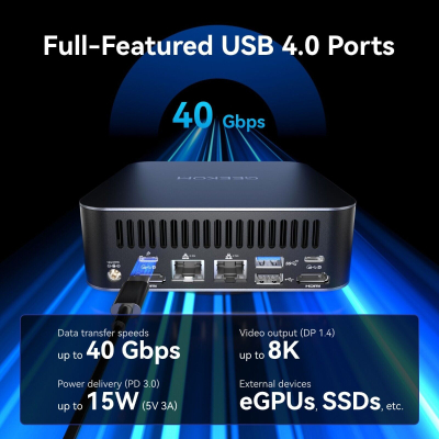GEEKOM GT1 Mega Mini PC, Intel Core Ultra 9 185H, 32GB DDR5 RAM, 2TB SSD