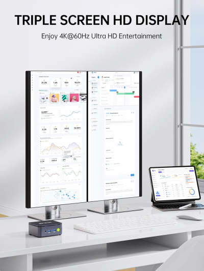 GMKtec G10 Mini PC Ryzen 5 3500U (Beats N150), 16GB RAM 512GB SSD 2.5GbE NIC LAN Office Home Desktop Computers, Triple 4K Display, WiFi, BT, USB-C, DP