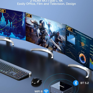 GMKtec Mini PC, M2 Pro Intel Core i7-1195G7 (Turbo 5.0 GHz) 1TB PCIE SSD 32GB DDR4 3200MHz,Desktop Micro Computers WiFi 6/USB3.2/BT 5.2/DP/HDMI/RJ45 2.5G,Mini Computer
