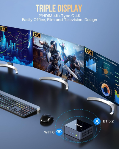 GMKtec Mini PC, M2 Pro Intel Core i7-1195G7 (Turbo 5.0 GHz) 1TB PCIE SSD 32GB DDR4 3200MHz,Desktop Micro Computers WiFi 6/USB3.2/BT 5.2/DP/HDMI/RJ45 2.5G,Mini Computer