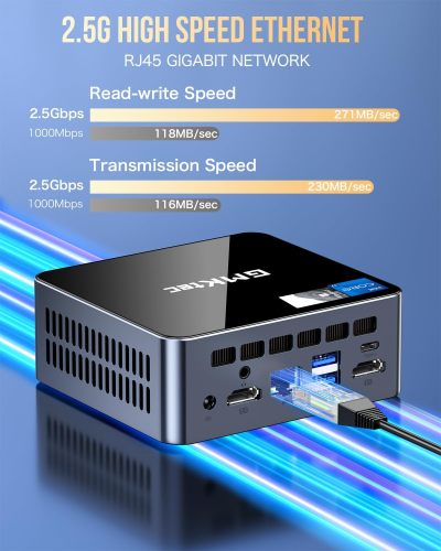 GMKtec Mini PC, M2 Pro Intel Core i7-1195G7 (Turbo 5.0 GHz) 1TB PCIE SSD 32GB DDR4 3200MHz,Desktop Micro Computers WiFi 6/USB3.2/BT 5.2/DP/HDMI/RJ45 2.5G,Mini Computer
