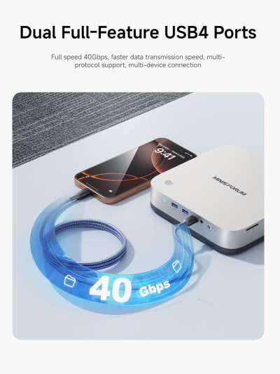 MINISFORUM AI Mini PC AI X1 Pro AMD Ryzen AI 9 HX370(12 C/24 T, up to 5.1GHz)&AMD Radeon 890M Mini Gaming Computer,64GB DDR5 1TB PCIe 4.0 SSD, 8K Quad Output,2x2.5G LAN/WIFI...