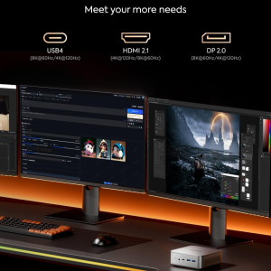 MINISFORUM AI370 Mini PC, AMD Ryzen AI 9 HX 370 Processor, LPDDR5X-7500MHz 32GB RAM, 1TB PCle SSD, AMD Radeon 890M, Dual LAN RJ45 2.5G/Wi-FI 6E/BT 5.3, HDMI 2.1/DP 2.0/USB4,Copilot