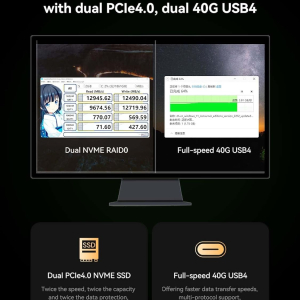MINISFORUM DeskMini AMD Ryzen 9 7940HS up to 5.2 GHz 64 GB DDR5 1TB SSD, AMD Radeon 780M, 4x USB3.2, 2x USB4 & 2xHDMI 2.1,2x PCIe4.0, Wi-Fi 6E/BT5.3
