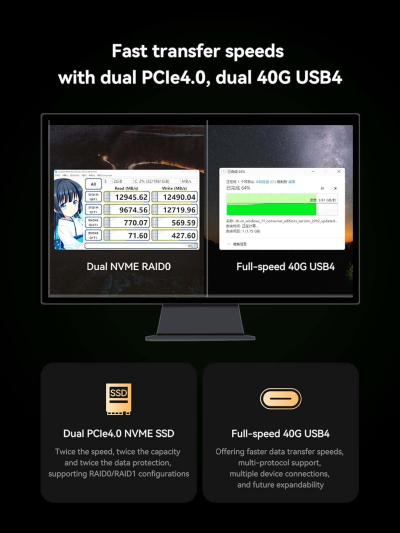 MINISFORUM DeskMini AMD Ryzen 9 7940HS up to 5.2 GHz 64 GB DDR5 1TB SSD, AMD Radeon 780M, 4x USB3.2, 2x USB4 & 2xHDMI 2.1,2x PCIe4.0, Wi-Fi 6E/BT5.3