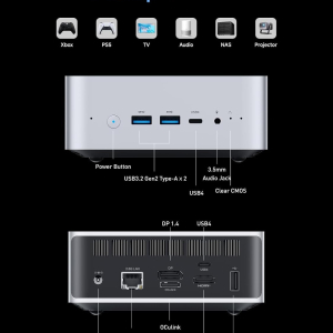 MINISFORUM M1 Pro-285H AI Mini PC, Intel Core Ultra 9 Processor 285H (16C/16T, Up to 5.4GHz), 32GB DDR5-5600GHz RAM, 1TB M.2 PCIe4.0 SSD,USB4/RAID/OCuLink/Wi-Fi 7/BT 5.4, 4K...