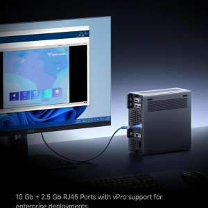 MINISFORUM MS-02 Ultra Workstation Mini PC, Intel Core Ultra 9 285HX (24C/24T, up to 5.5GHz), PCIe 5.0 x16, 4× DDR5 Slots, 4× M.2 Slots, USB4 v2 80Gbps, Dual 25GbE+10GbE+2.5GbE,...