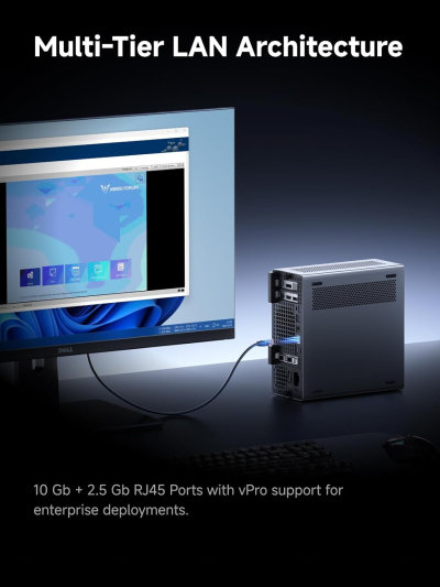 MINISFORUM MS-02 Ultra Workstation Mini PC, Intel Core Ultra 9 285HX (24C/24T, up to 5.5GHz), PCIe 5.0 x16, 4× DDR5 Slots, 4× M.2 Slots, USB4 v2 80Gbps, Dual 25GbE+10GbE+2.5GbE,...