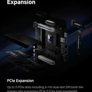 MINISFORUM MS-02 Ultra Workstation Mini PC, Intel Core Ultra 9 285HX (24C/24T, up to 5.5GHz), PCIe 5.0 x16, 4× DDR5 Slots, 4× M.2 Slots, USB4 v2 80Gbps, Dual 25GbE+10GbE+2.5GbE,...