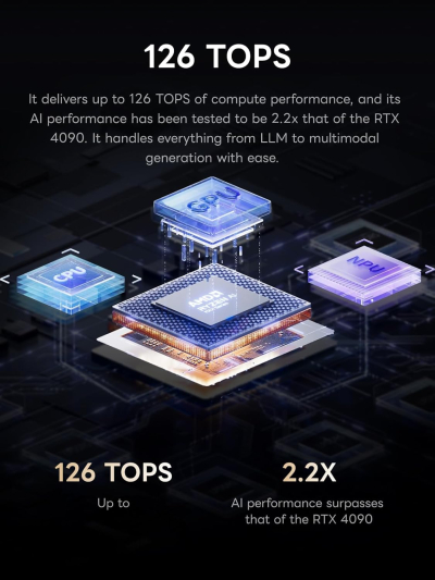 MINISFORUM MS-S1 MAX Mini AI Workstation PC, AMD Ryzen AI Max+ 395 (16C/32T),RDNA3.5 GPU,128GB LPDDR5x UMA RAM,Dual M.2 PCIe 4.0, PCIe x16 Slot, USB4 V2(80Gbps)& Dual 10GbE,...