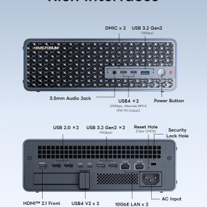 MINISFORUM MS-S1 MAX Mini AI Workstation PC, AMD Ryzen AI Max+ 395 (16C/32T),RDNA3.5 GPU,128GB LPDDR5x UMA RAM,Dual M.2 PCIe 4.0, PCIe x16 Slot, USB4 V2(80Gbps)& Dual 10GbE,...