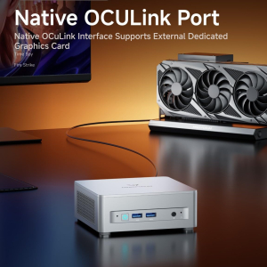 MINISFORUM UM880 Plus Mini PC AMD Ryzen 7 8845HS 8C/16T Desktop Computer 32GB RAM 1TB SSD HDMI/DP/USB4 port, AMD Radeon 780M, 2.5G RJ45 and 4 USB Ports