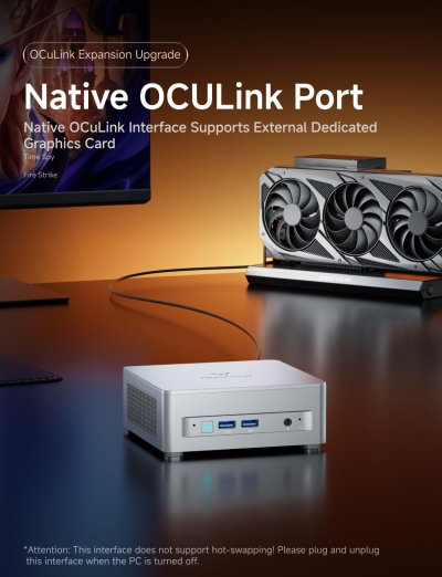 MINISFORUM UM880 Plus Mini PC AMD Ryzen 7 8845HS 8C/16T Desktop Computer 32GB RAM 1TB SSD HDMI/DP/USB4 port, AMD Radeon 780M, 2.5G RJ45 and 4 USB Ports
