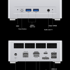 MINISFORUM UM880 Plus Mini PC AMD Ryzen 7 8845HS 8C/16T Desktop Computer 32GB RAM 1TB SSD HDMI/DP/USB4 port, AMD Radeon 780M, 2.5G RJ45 and 4 USB Ports