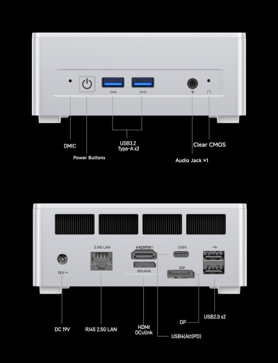 MINISFORUM UM880 Plus Mini PC AMD Ryzen 7 8845HS 8C/16T Desktop Computer 32GB RAM 1TB SSD HDMI/DP/USB4 port, AMD Radeon 780M, 2.5G RJ45 and 4 USB Ports