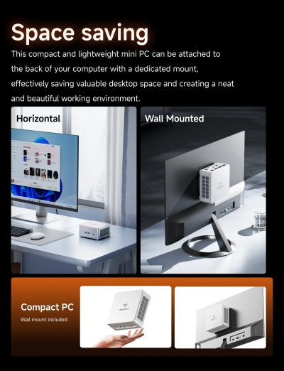 MINISFORUM UM880 Plus Mini PC AMD Ryzen 7 8845HS 8C/16T Desktop Computer 32GB RAM 1TB SSD HDMI/DP/USB4 port, AMD Radeon 780M, 2.5G RJ45 and 4 USB Ports