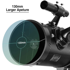 Telescope 130EQ Newtonian Reflector Telescopes for Adults, Professional Telescopes for Adults Astronomy, Comes with 1.5X Barlow Lens Smartphone Adapter & 13% T Moon Filter