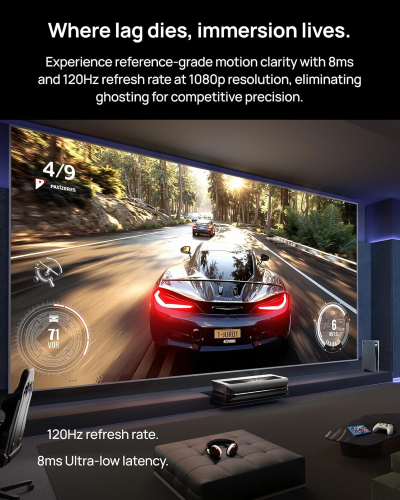 AWOL VISION LTV-2500 4K UHD Ultra Short Throw Triple Laser Projector with Dolby Vision & Atmos, Active 3D, 150", HDR10+, UST Laser TV Projector (Fire TV Stick 4K Max included)