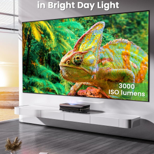AWOL VISION LTV-3500 Pro 150" 4K Laser TV, 3000 ISO Lumens, Ultra Short Throw Projector 4K Laser HDR10+, with Dolby Vision& Atmos 3D Home Cinema UST Projector (Fire TV Stick Max...