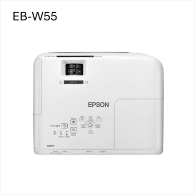 Epson EB-W55 1200x800 WXGA Projector, 4000 ANSI Lumens, 3LCD, 320-inch Display, Built-in 2W Speaker