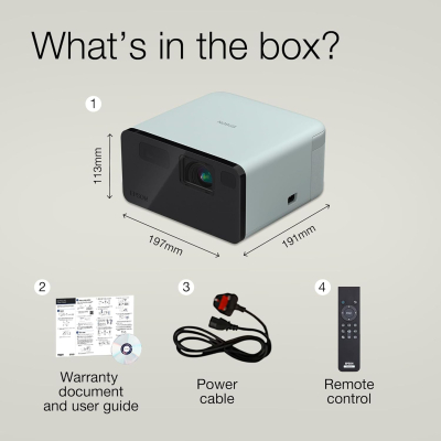 Epson EF-21G Mini Smart 3LCD Projector, Full HD, 1000 Lumens, 150 Inch Display with HDR, Google TV, Dolby Atmos Sound, Gaming & Home Cinema Laser Projector - Smoke Ice Green