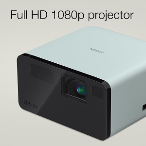 Epson EF-21G Mini Smart 3LCD Projector, Full HD, 1000 Lumens, 150 Inch Display with HDR, Google TV, Dolby Atmos Sound, Gaming & Home Cinema Laser Projector - Smoke Ice Green