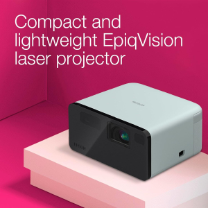 Epson EF-21G Mini Smart 3LCD Projector, Full HD, 1000 Lumens, 150 Inch Display with HDR, Google TV, Dolby Atmos Sound, Gaming & Home Cinema Laser Projector - Smoke Ice Green