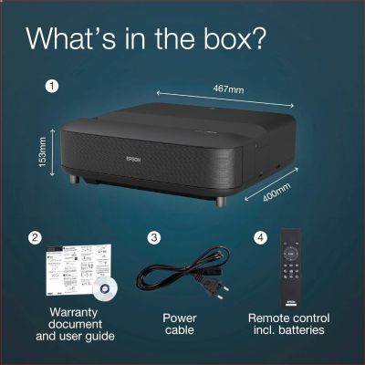 Epson EH-LS650B 4K PRO UHD Ultra Short Throw Projector
