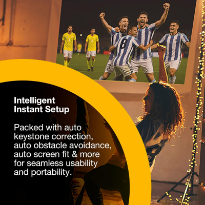 Epson Lifestudio Flex Plus EF-72 Oak, Portable Smart Projector, Sound by Bose, Google TV, 4K Pro UHD, Ambient Lighting, Adjustable Stand, Indoor/Outdoor Use, 5-year warranty*