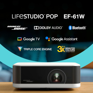 Epson Lifestudio Pop EF-61W Diamond White, Portable Smart Projector, Sound by Bose, Google TV, Full HD, Indoor/Outdoor Use, 5-year warranty*